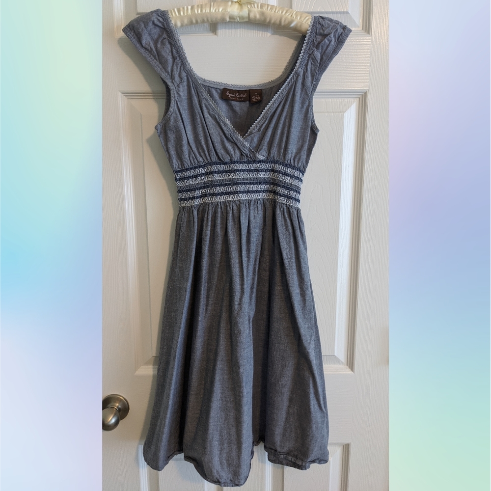 Speed Control Chambray Blue Midi Dress